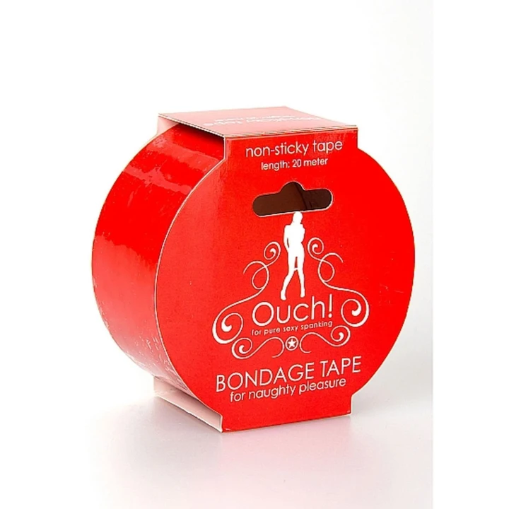 Taśma do bondage - czerwona, 20 m, nieprzylepna, komfortowa i bezpieczna w użyciu