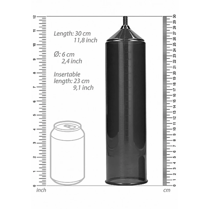 Pompa do penisa dla początkujących Deluxe - ergonomiczna, czarna, 23 cm, zwiększająca erekcję