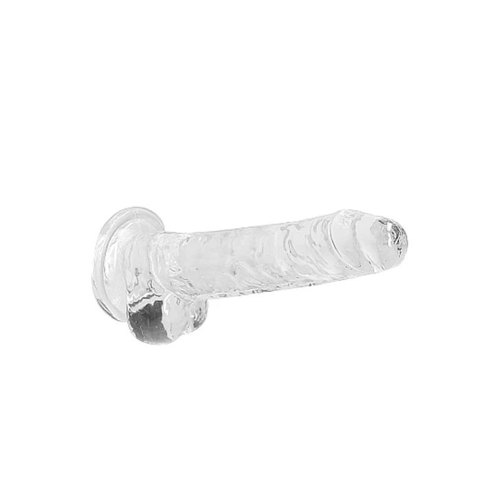 Realistyczne dildo przezroczyste 19 cm z jądrem i przyssawką
