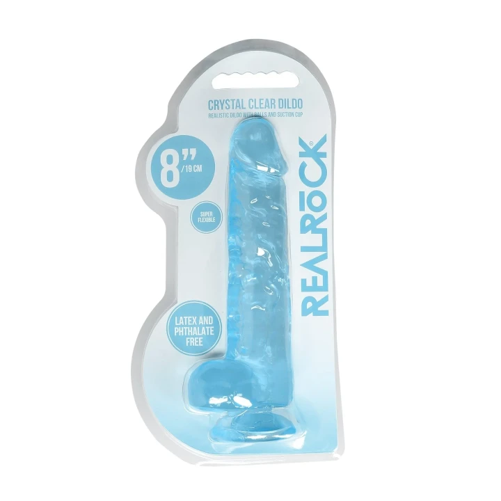 Realistyczne dildo z jądrami, długość 21 cm, technologia REALROCK, przyssawka