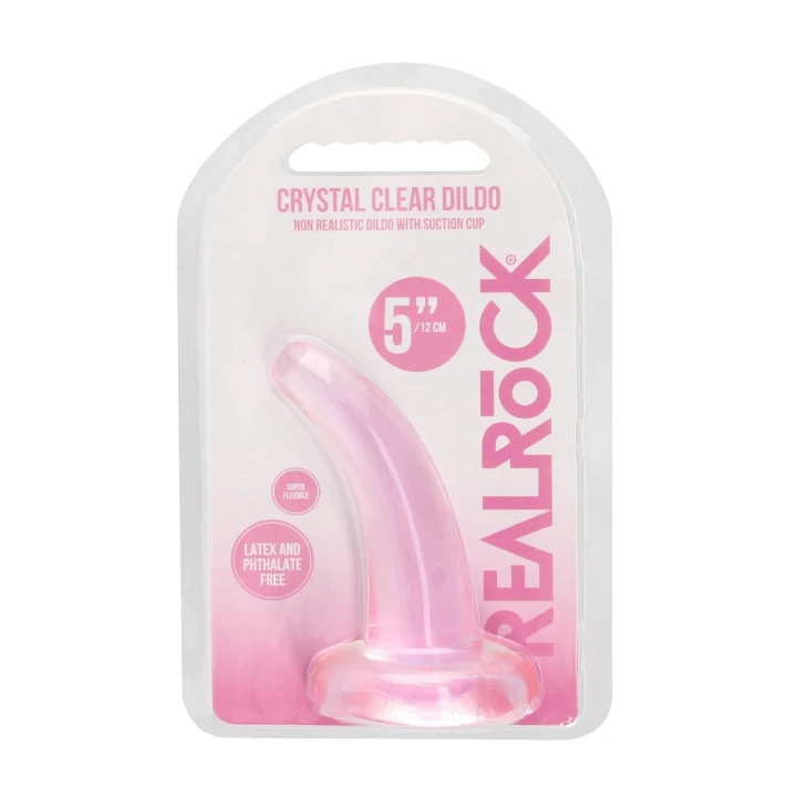 Dildo nie-realistyczne z przyssawką, długość 11,5 cm, TPE, przezroczysty design