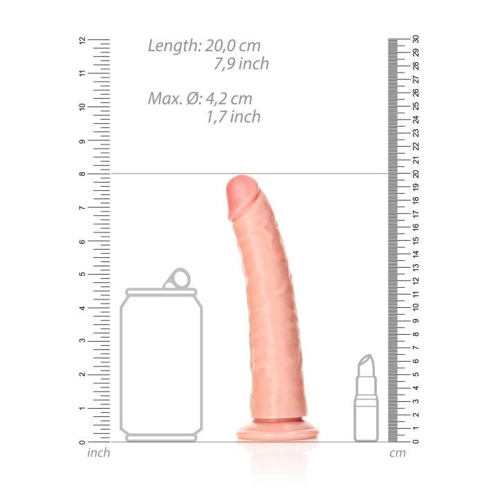 Smukły, realistyczny dildo z przyssawką - 18 cm do stymulacji punktu G