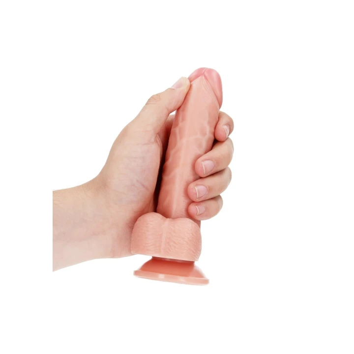 Zakrzywiony realistyczny dildo z przyssawką, 15,5 cm, do stymulacji punktu G