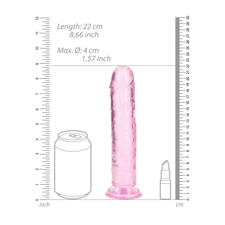 Dildo realistyczne z przyssawką, długość 20 cm, przezroczysty, bez ftalanów i lateksu