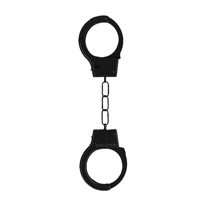 Metalowe kajdanki z mechanizmem szybkiego zwolnienia - Kolor czarny, trwałe i funkcjonalne