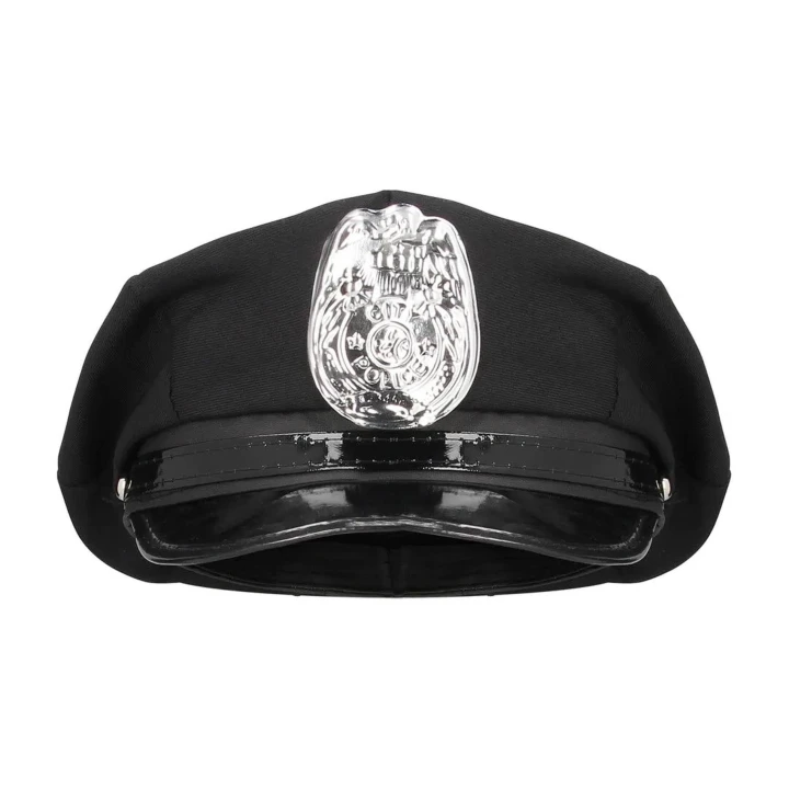 Kostium policjantki S/M - czarny, elegancki kombinezon z czapką, 100% poliester