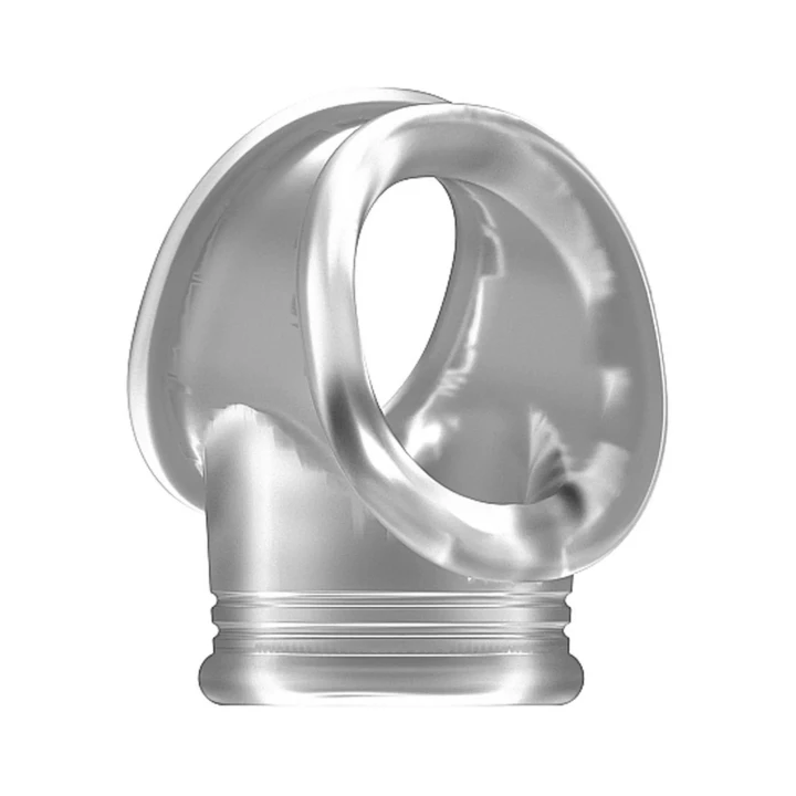 Pierścień erekcyjny No.48 z paskiem na jądra, przezroczysty, elastyczny, TPE