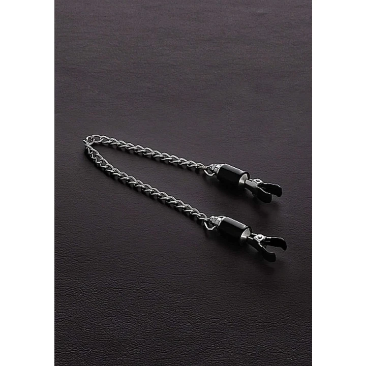 Regulowane zaciski na sutki z łańcuszkiem – komfortowe akcesoria do zabaw erotycznych