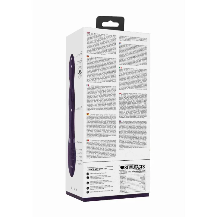 Wibrator do punktu G - Niva 360° Rabbit, fioletowy, 10 funkcji wibracji, wodoodporny