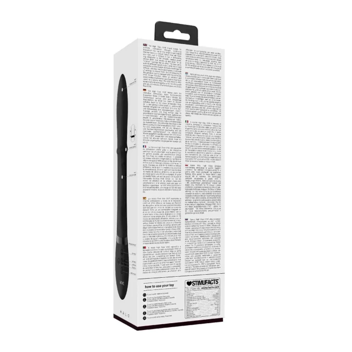 Wibrator króliczek VIVE Halo - Black z medycznego silikonu, 10 trybów stymulacji