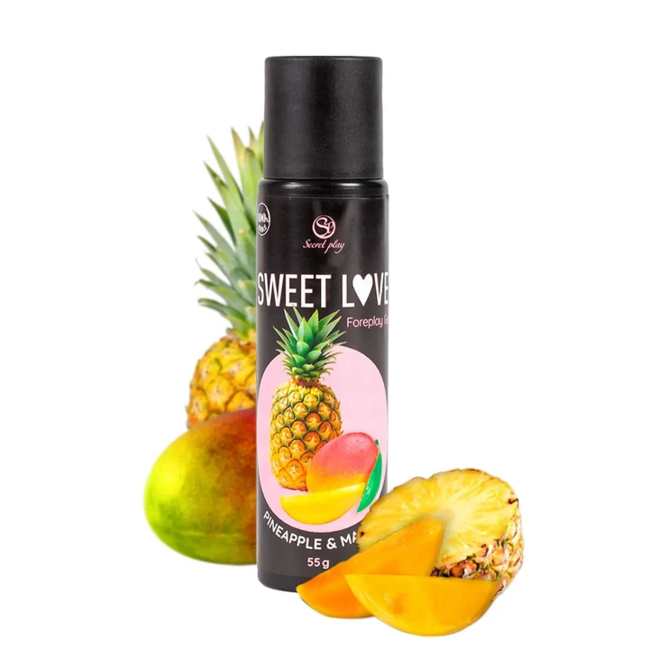 Jadalny żel intymny Mango i Ananas - 60 ml, gładka konsystencja, 100% jadalny