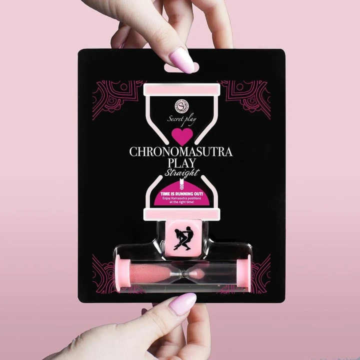 Gra towarzyska dla par - Chronomasutra Play Hetero z klepsydrą i kostką do Kamasutry