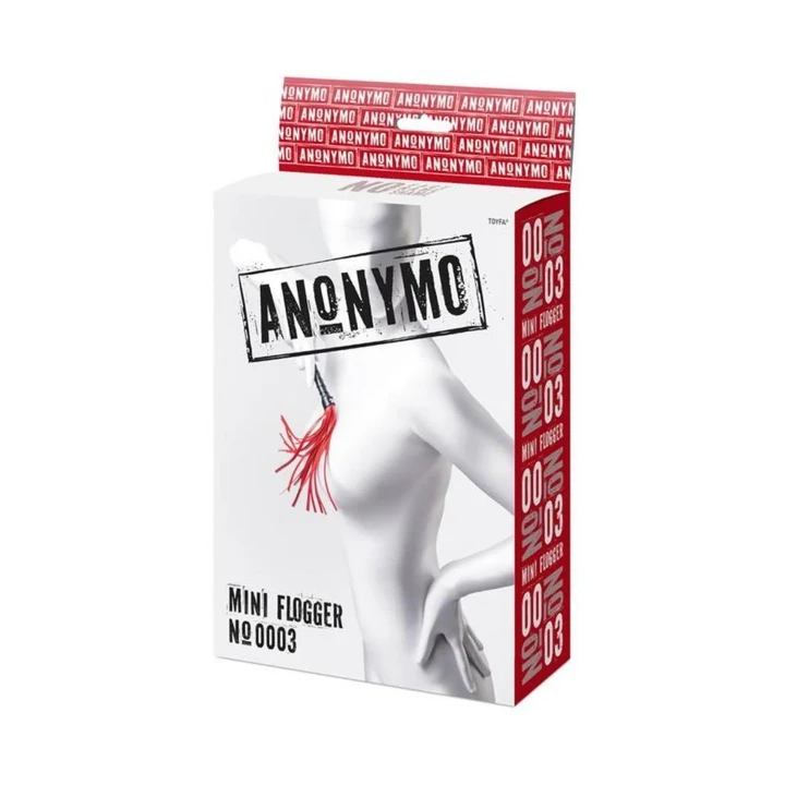 Flogger analny, skórzany PU, czerwony, 28 cm, 40 zamszowych rzemieni