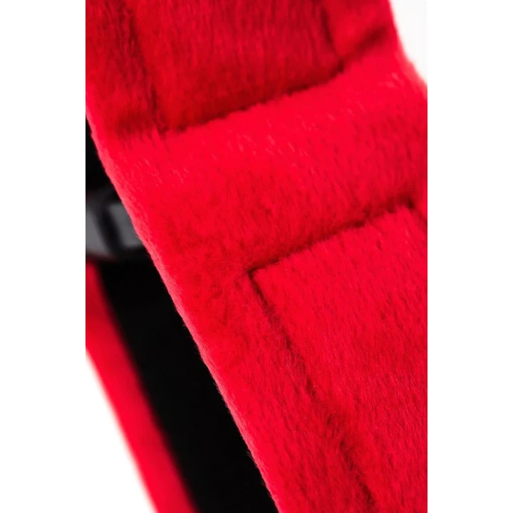 Kajdanki na kostki Anonymo, welurowe, czerwone, komfortowe, 29 cm