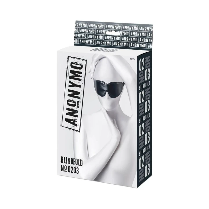 Maseczka Anonymo, skórzana PU, elegancka czarna, rozmiar 26,5 cm