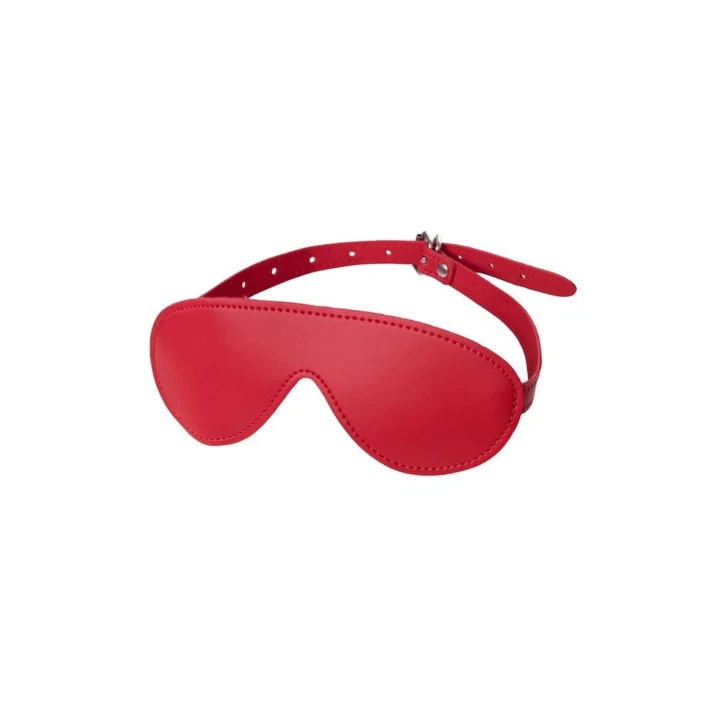 Maska Anonymo, skórzana PU, czerwona, 65 cm, eleganckie akcesorium na imprezy