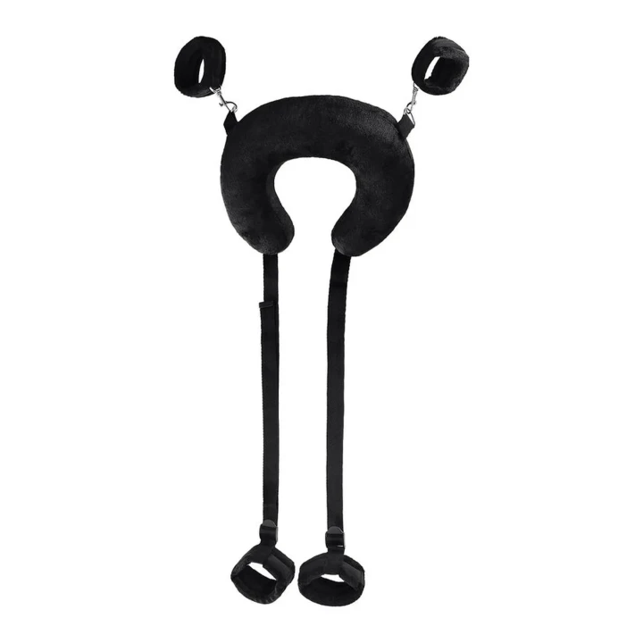 Pas do unieruchamiania Anonymo z poduszką, welurowy, czarny, 127 cm