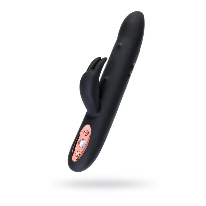 Wibrator D-SPLASH HAIL z podwójnymi silnikami, silikonowy, czarny, 23,8 cm