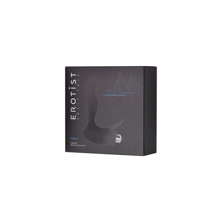 Masażer prostaty EROTIST, silikonowy, podwójna stymulacja, 14.4 cm, czarny