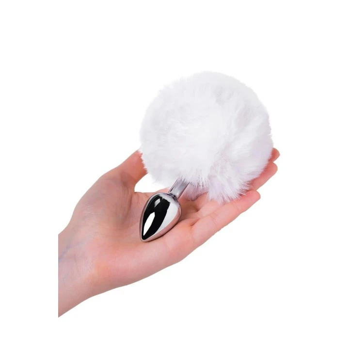 Korek analny metalowy TOYFA z faux fur - 13 cm elegancji i przyjemności