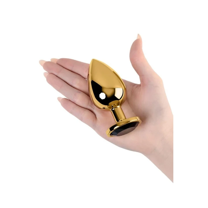 Korek analny metalowy z różowym kryształkiem TOYFA, długość 9,5cm, elegancki design