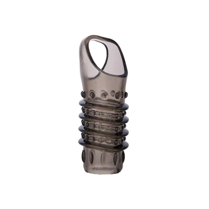 ToyFa XLover, Penis sleeve, for enlargement, TPE, transparent black, 10,5 cm