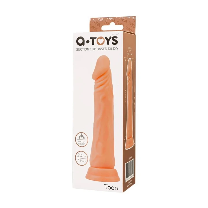 Realistyczne dildo A-TOYS Toon, TPE, 17,5 cm, z przyssawką, w kolorze nude