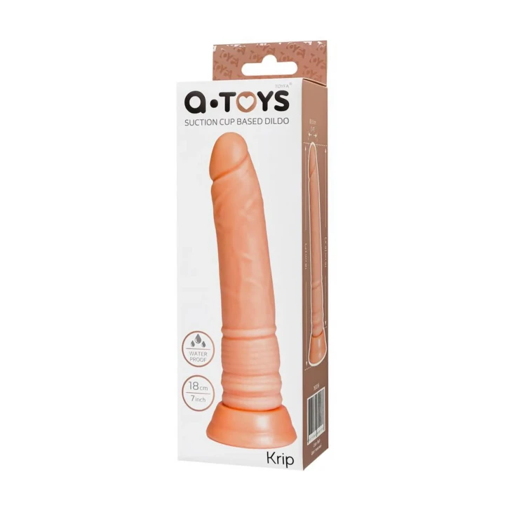 Dildo realistyczne A-TOYS, TPE, skóra, długość 18 cm, przysysająca podstawa