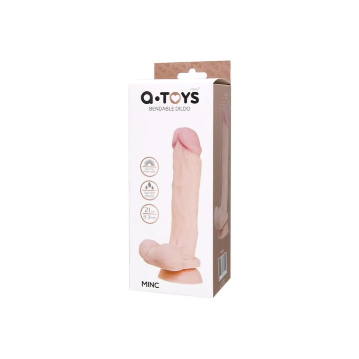 Realistyczne dildo o długości 21 cm z przyssawką, TPE, A-Toys by TOYFA Minc