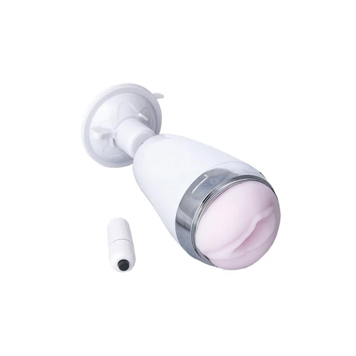 Masturbator A-TOYS 763002 z wbudowaną wibracją, przyssawką i regulowanym kątem nachylenia