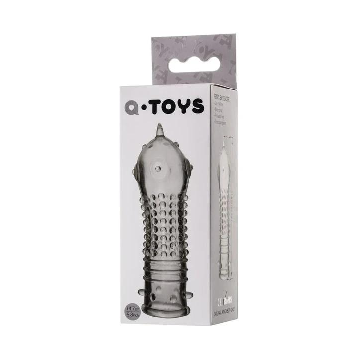 Nakładka na penisa A-Toys, elastyczna TPR, przezroczysta, 14,7 cm długości
