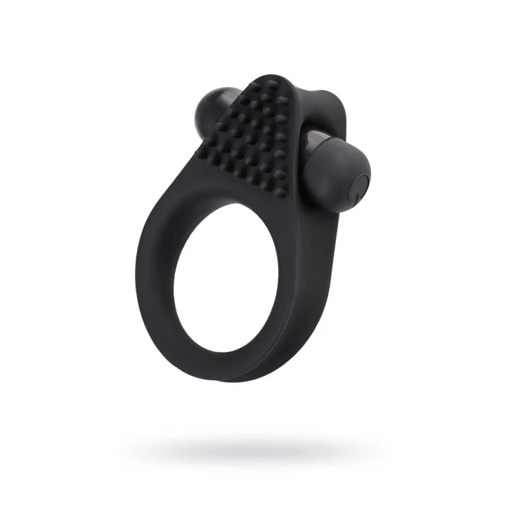 Pierścień erekcyjny A-Toys BRID z wibracjami, silikonowy, czarny, 6,3 cm