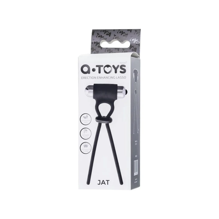 Akcesorium poprawiające erekcję A-Toys, regulowane lasso, 14cm, silikonowe, czarne