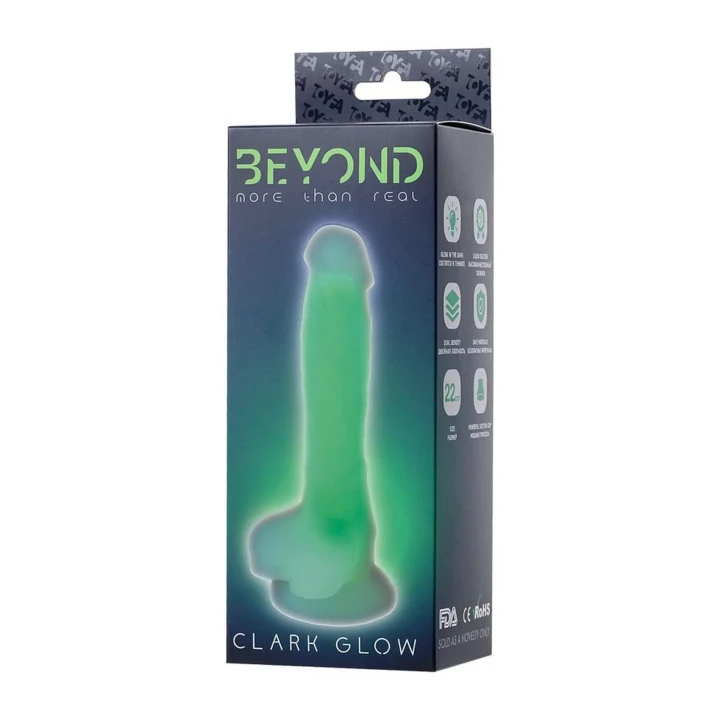 Dildo świecące Clark Glow 22 cm z płynnego silikonu od BEYOND BY TOYFA