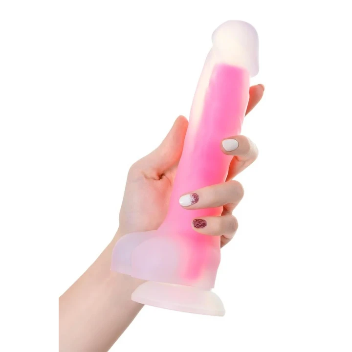 Świecące dildo Peter Glow TOYFA, długość 16,5 cm, realistyczny design, silikon