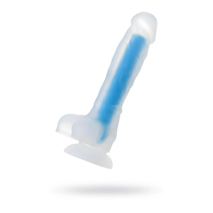 Dildo świecące w ciemności BEYOND BY TOYFA Matt Glow, 18 cm, silikonowe, niebieskie