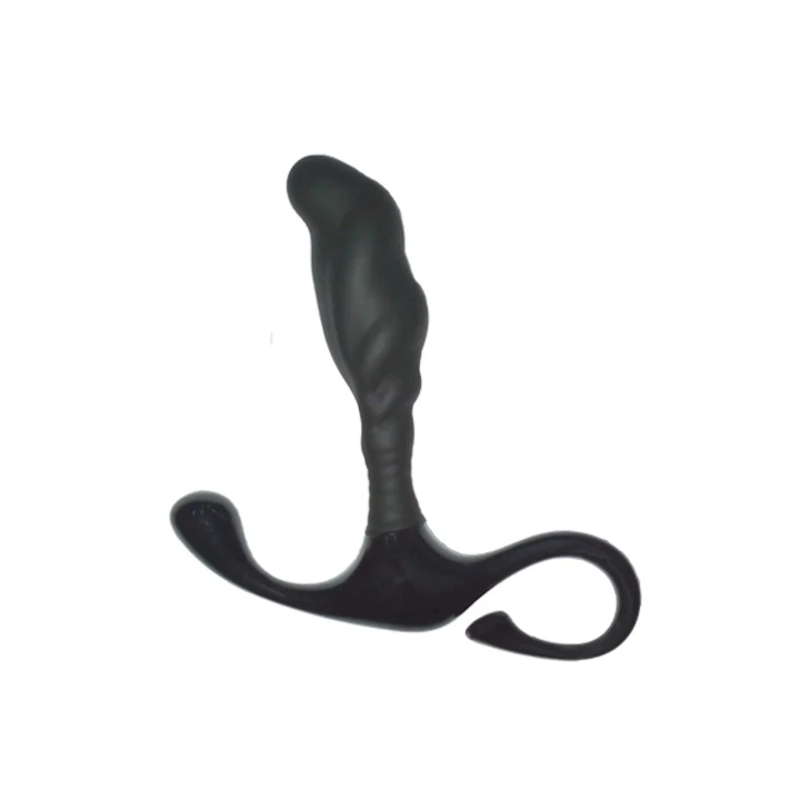 Stymulator prostaty z medycznego silikonu, czarny, 10 cm, dla początkujących
