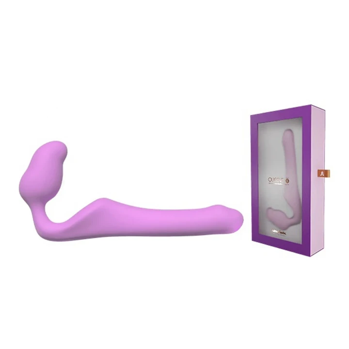 Dildo strapless dla par, rozmiar S, 18,4 cm, super miękki silikon, wodoodporny, fioletowy