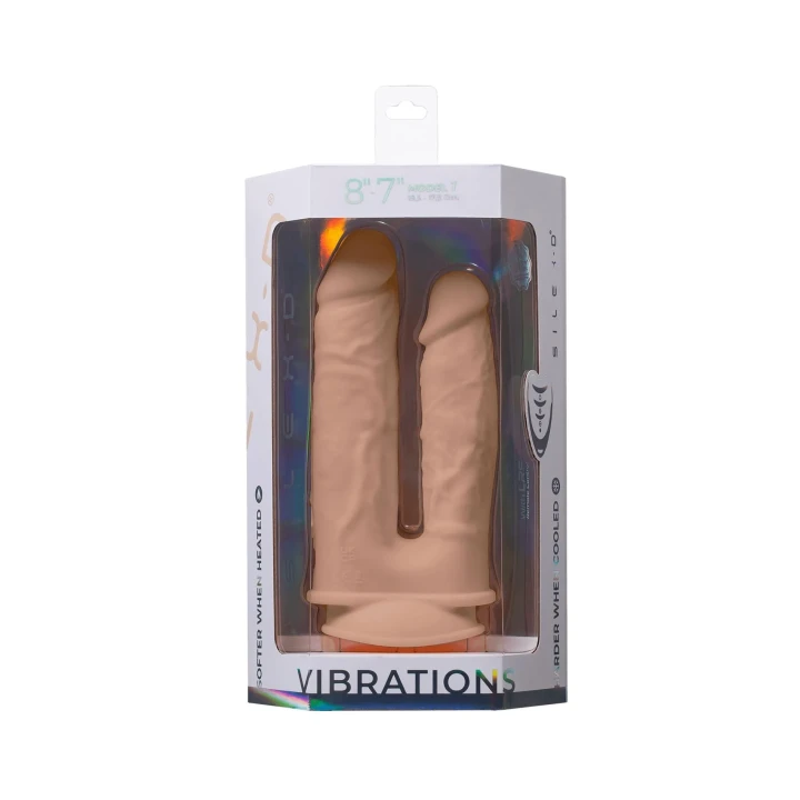 Wibrator podwójny Dildo-SD.Model 1 z motorem i przyssawką, 19,5 cm, silikonowy