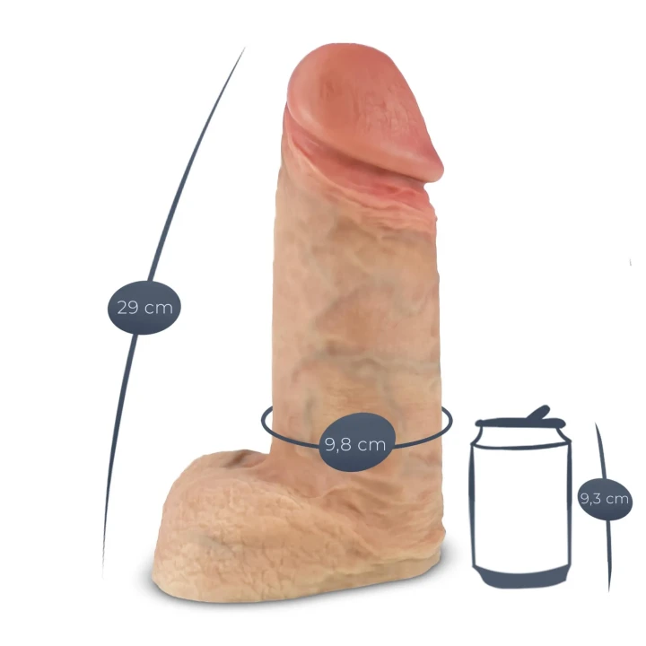 Realistyczne dildo z silikonu Premium Silexd, długość 30 cm, średnica 9,8 cm