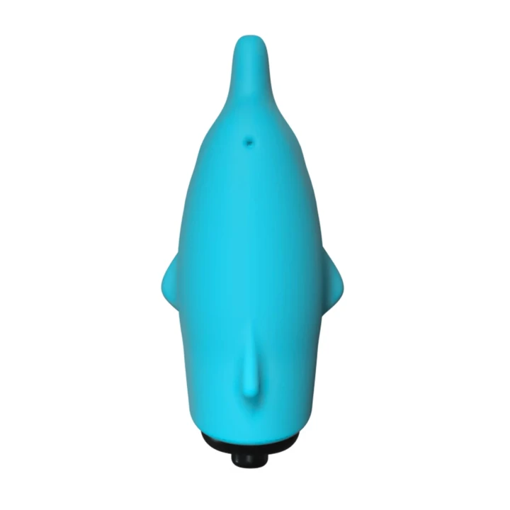 Mini wibrator do stymulacji z silikonowym delfinem, wymiary 2,5 cm x 7,5 cm