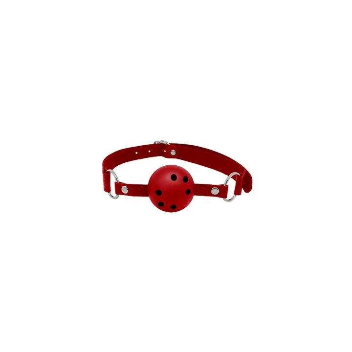 Knebel do ust czerwony z regulowanym paskiem, ergonomiczny, komfortowy i trwały