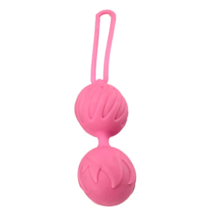 Kulki do pochwy Geisha Lastic Balls - silikonowe, pale pink, 3,3 cm, 16,5 cm