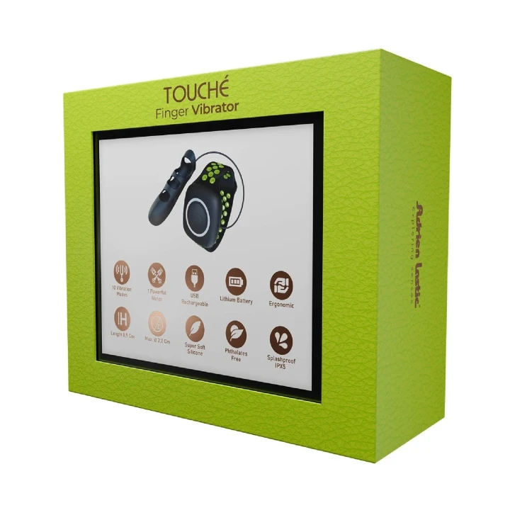 Stymulator palcowy Touché L szary-czarny, 10 trybów wibracji, silikon, 8,9 cm