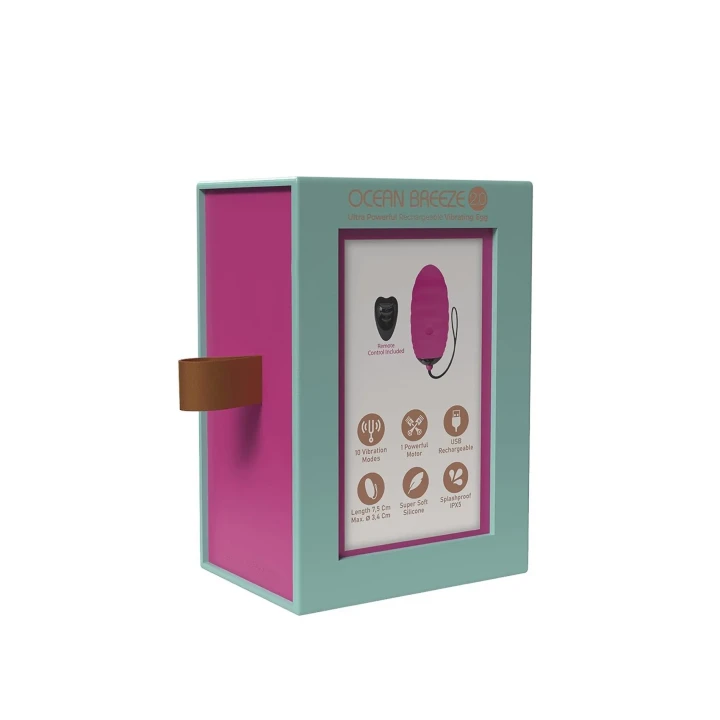 Wibracyjne jajko intymne Ocean Breeze 2.0 - różowe, mocne wibracje, zdalne sterowanie, silikon