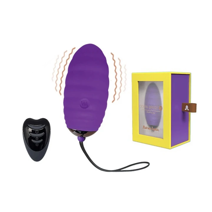 Wibrujące jajo intymne Ocean Breeze Purple z pilotem i 10 prędkościami wibracji