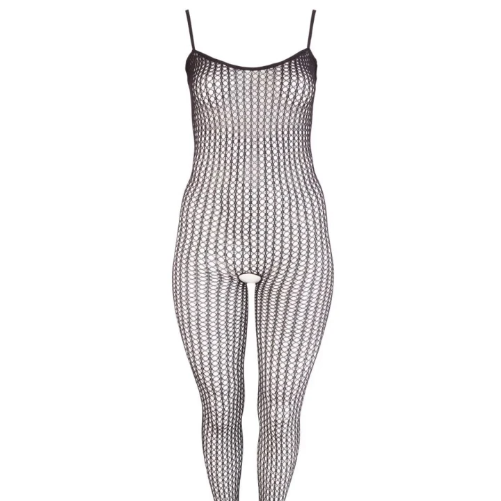Catsuit damski, czarny, przezroczysty, rozmiar XL/XXL, z 100% poliamidu, seksowny styl
