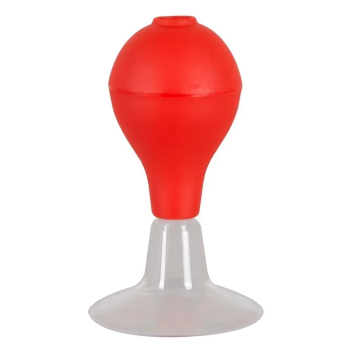 Stymulator sutków - przyssawka 5,5 cm, PVC, ABS, kolor czerwony/przezroczysty