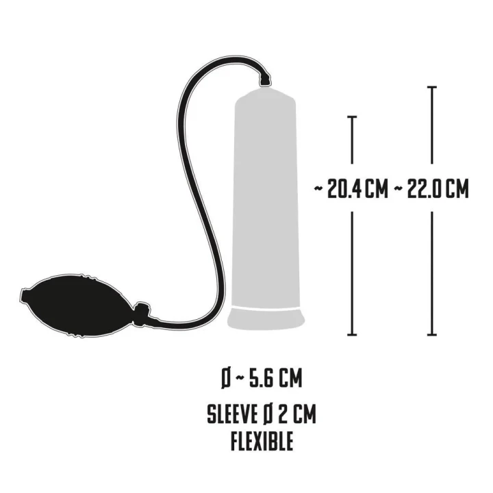 Pompka penisowa Starters z regulowanym ciśnieniem, przezroczysta, z materiałów ABS i PVC