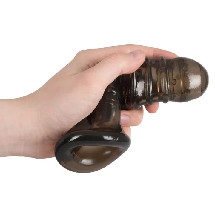 Tuleja na penisa Dick & Ball Sleeve dymna, długość 18 cm, materiał TPR